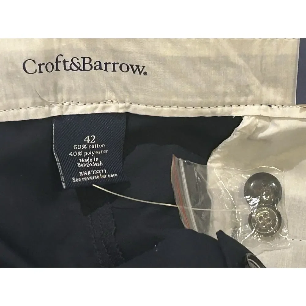NWT Croft & Barrow Pleated Easy Care Blue Shorts size 42